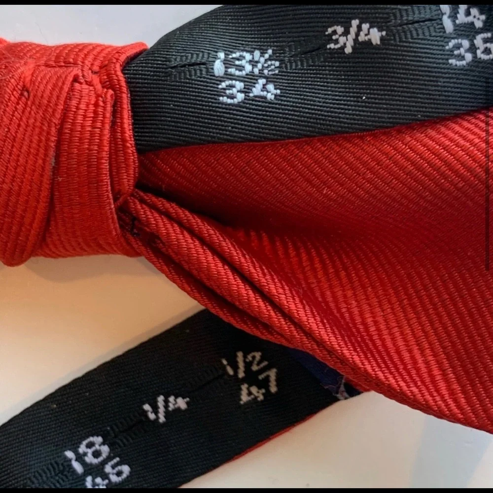Lot of 2 Holiday Bowties - Pre-tied Red + Striped College Maroon & Navy Repp‎